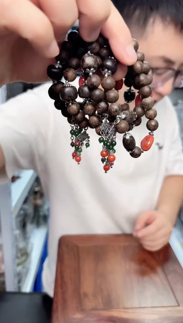 木香香木虫漏单圈手串