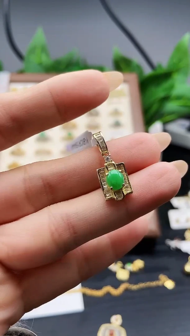 银S925镶嵌戒指翡翠12