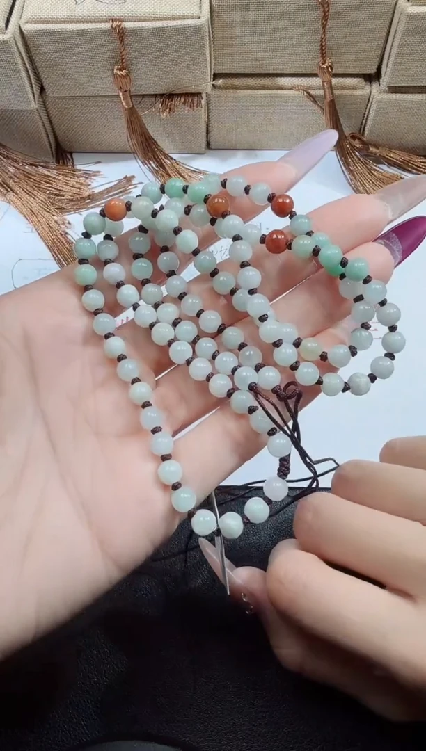 翡翠未镶嵌项链珠链-65