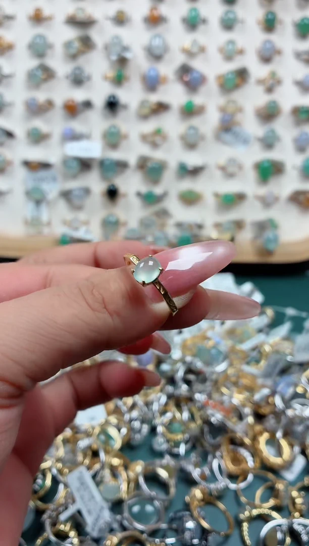 银S925镶嵌戒指翡翠.