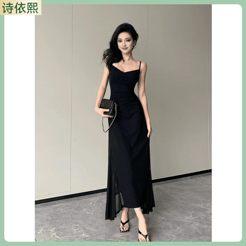 I新中式肯豆风收腰显瘦法式夏季2025年新款修身气质纱1