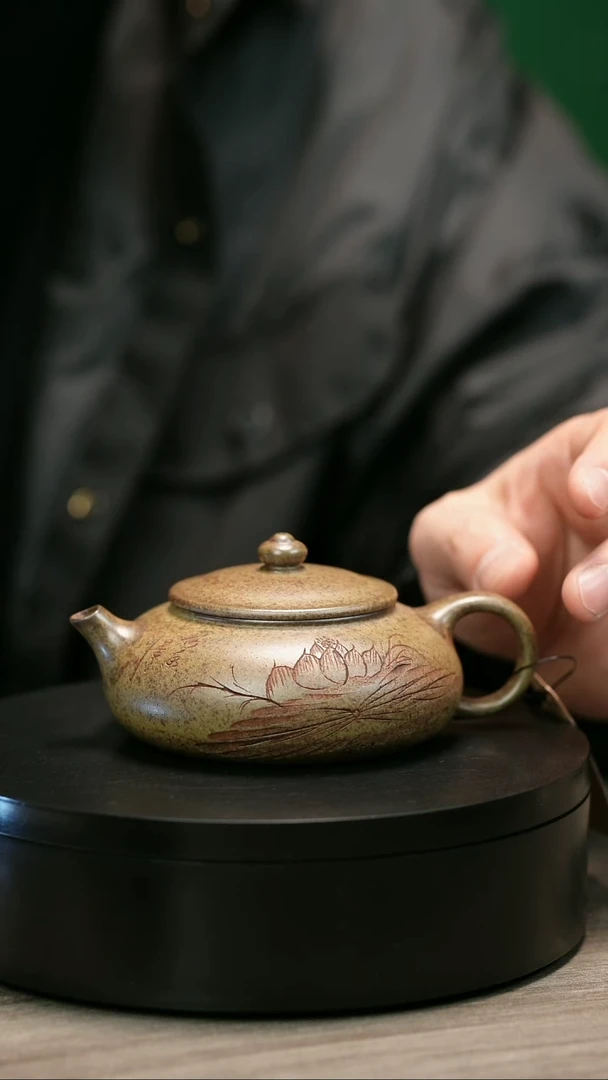 茶壶紫砂邵****8H2028李琴柴烧莲花寒江