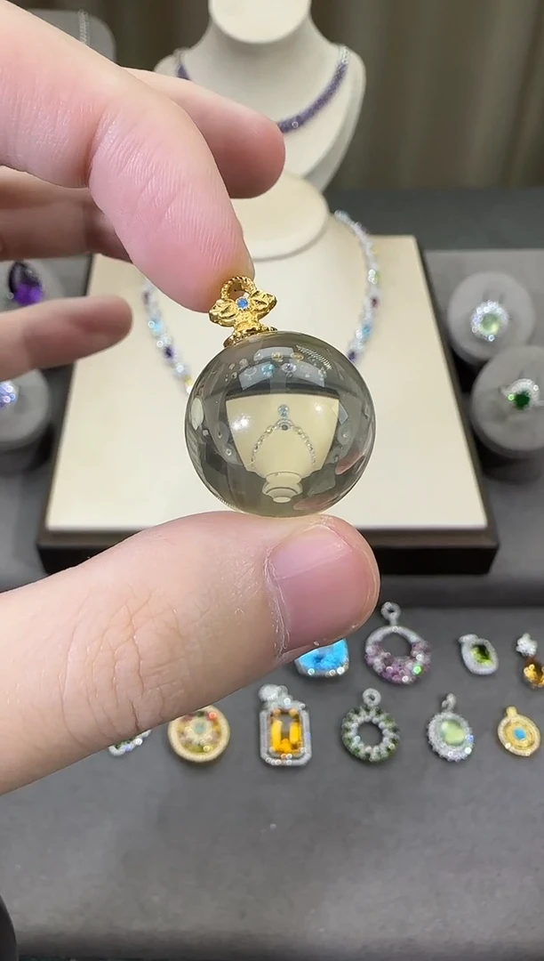 颈饰未镶嵌水晶20mm吊坠简约款