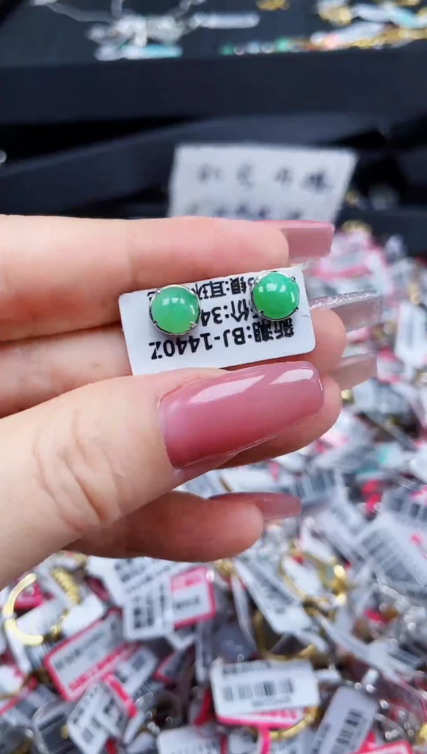 银S925镶嵌戒指翡翠天然缅甸A货翡翠