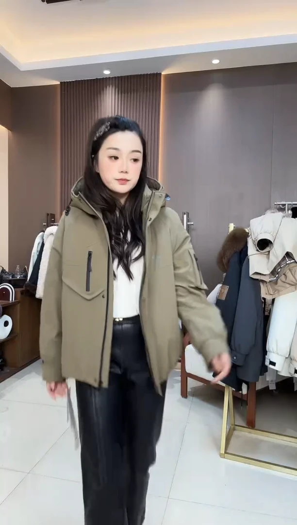 90-120斤茶绿短夹克派克服