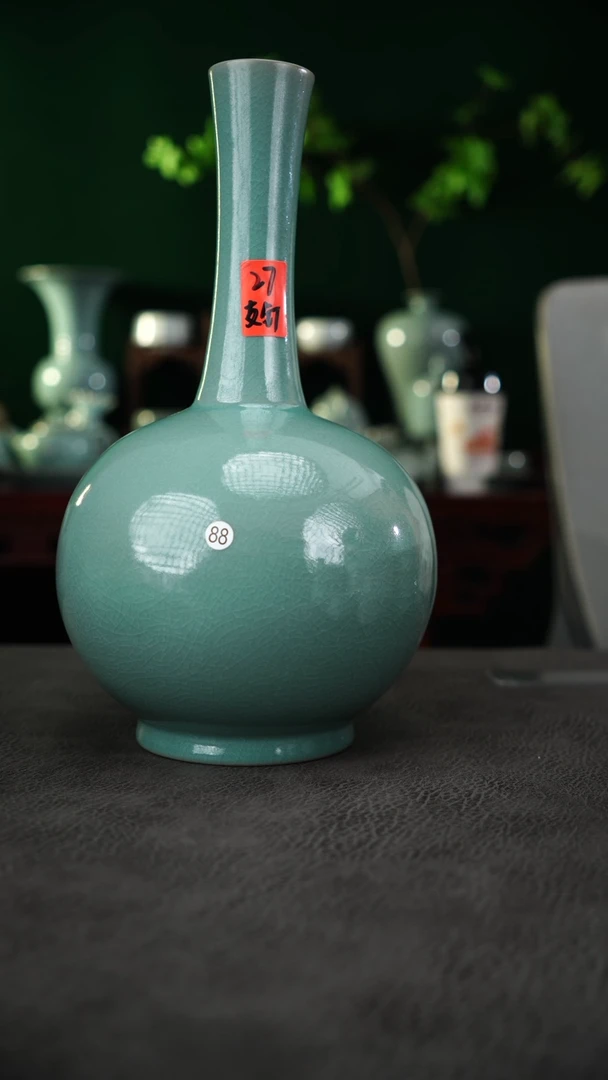 瓷片扫地僧88号长径鼓腹瓶27高一级品-二