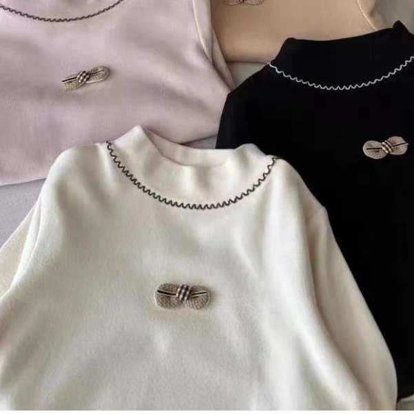 半高领长袖小衫套头上衣23576