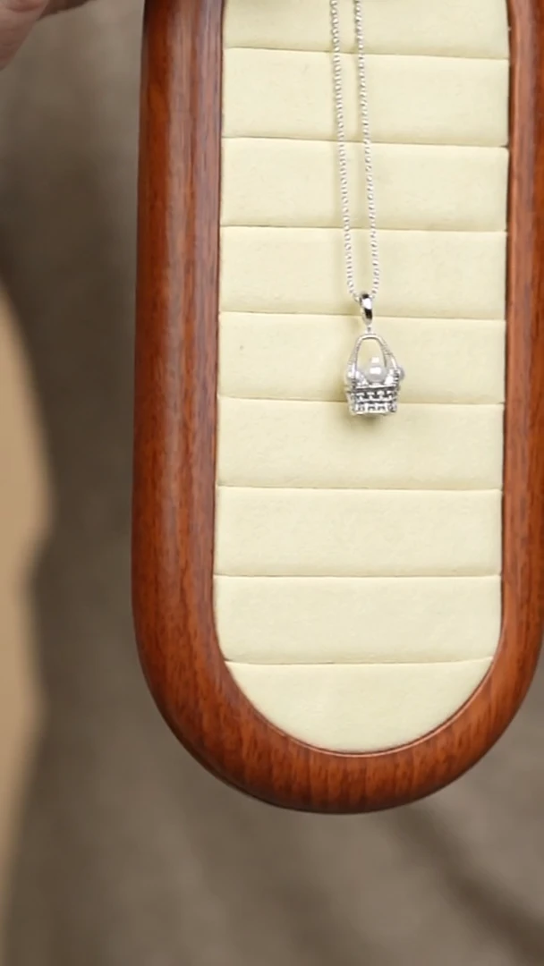 吊坠(不含链)银S925镶嵌海水珍珠akoya4珠珍珠篮子（银色）