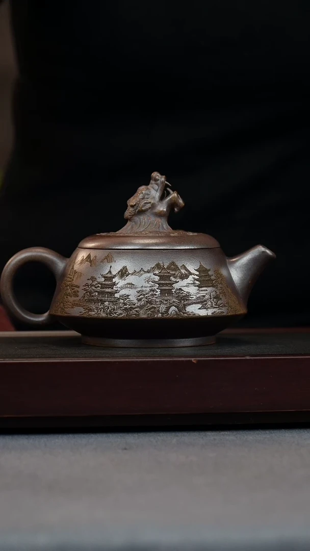 【闪购商品】紫砂茶壶龙骨金砂 独占鳌头