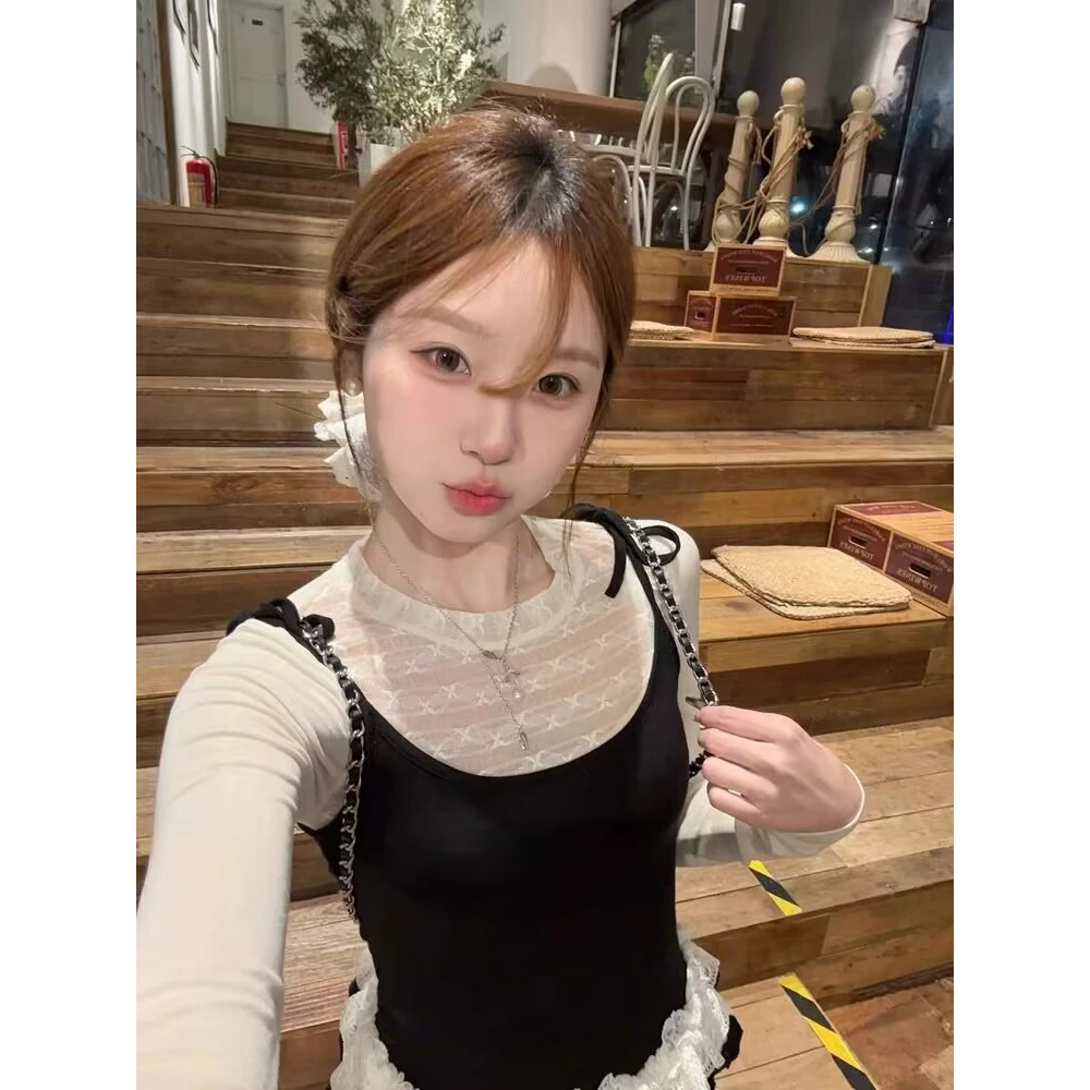 早秋搭配一整套韩剧女主穿搭小香风甜美减龄波点连衣裙子两件套装