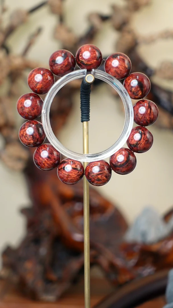 木本降真香红降花梨公1.8一线天芝麻点手串51g