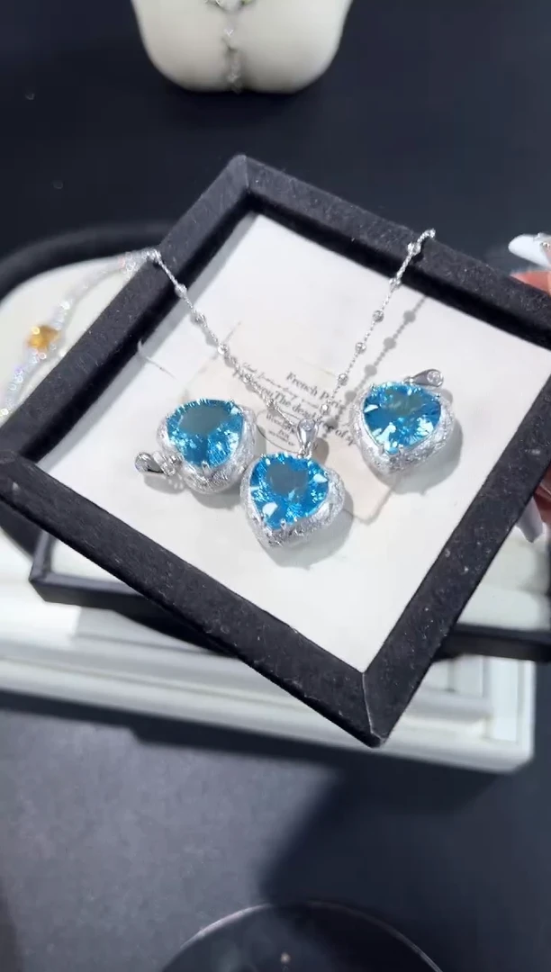 吊坠(不含链)银S925镶嵌托帕石29l多样性发其一【1个】