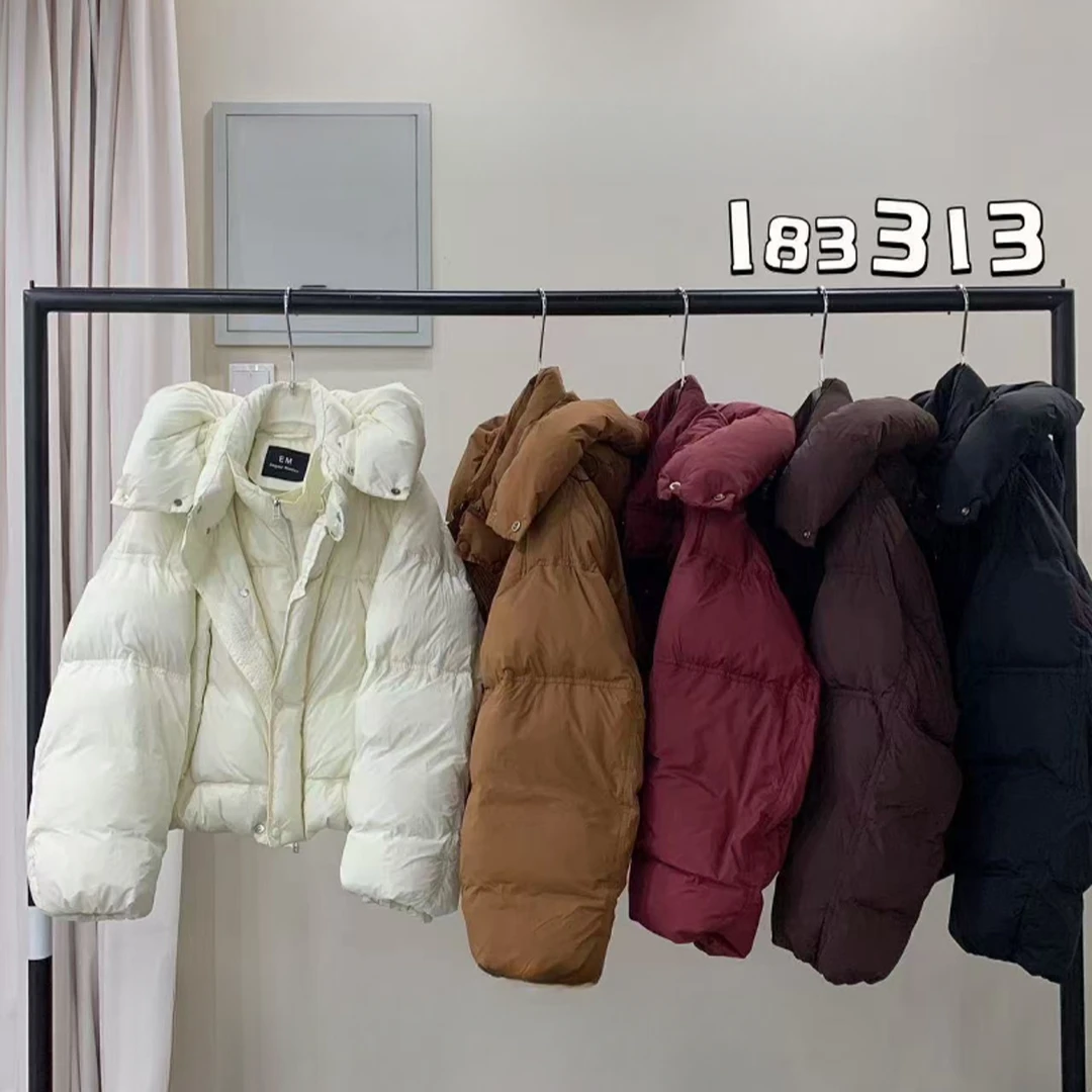 183313五色连帽短款羽绒服