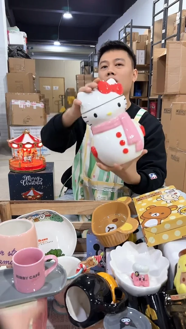 瓷片雪人kt收纳罐