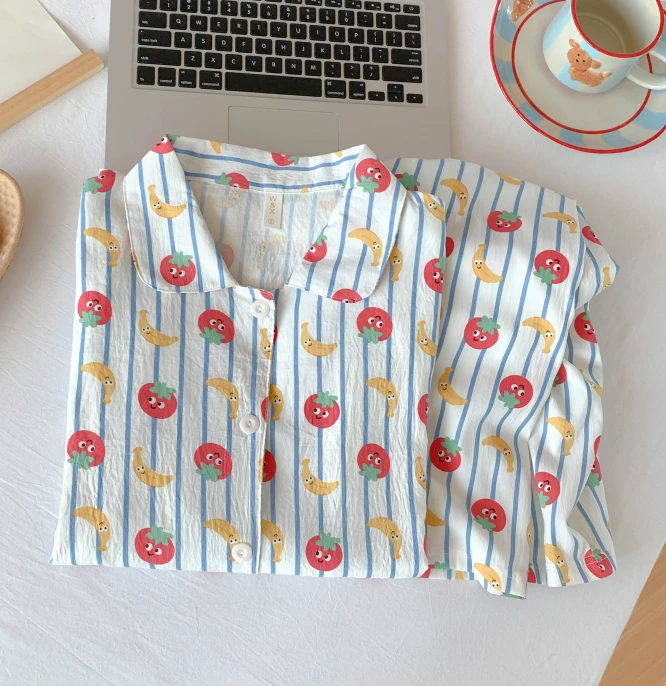 【蔬菜果园】2025新款睡衣女日系卡通新款学生长袖可外穿家居服套装