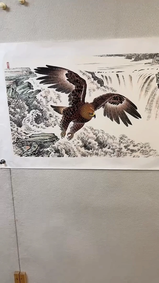国画48郑长青老师 国画鹰 5.2平尺