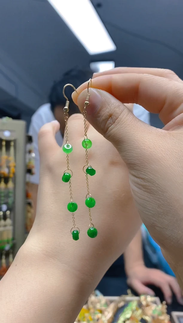 【闪购商品】翡翠耳饰合金0162翡翠耳钩