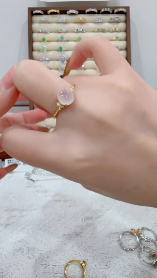 银S925镶嵌戒指翡翠035