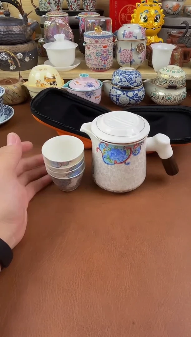 陶瓷茶具摆件旅行套组