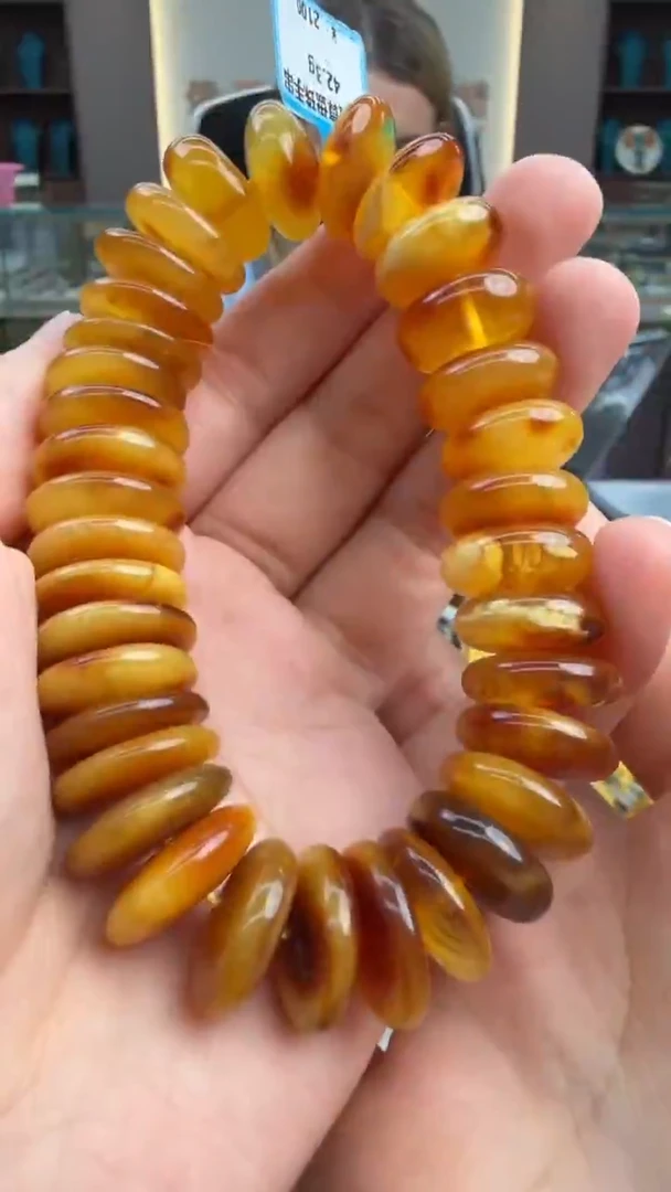 手链琥珀未镶嵌156秒拍号 假一罚三