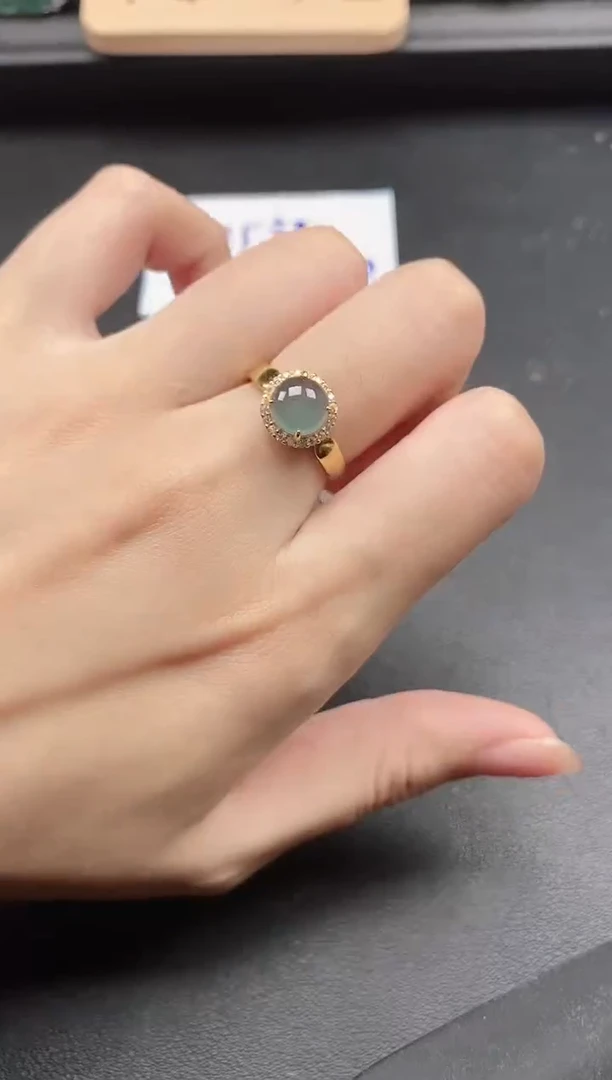 翡翠戒指银S925镶嵌5151-3