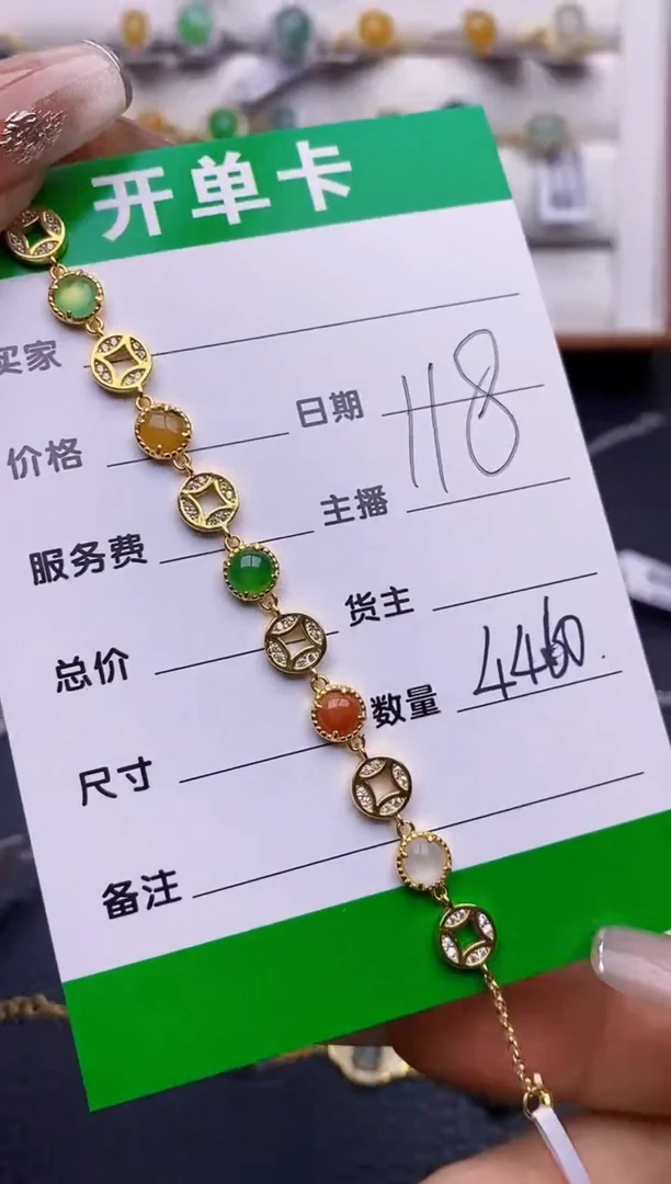 翡翠戒指银S925镶嵌4460