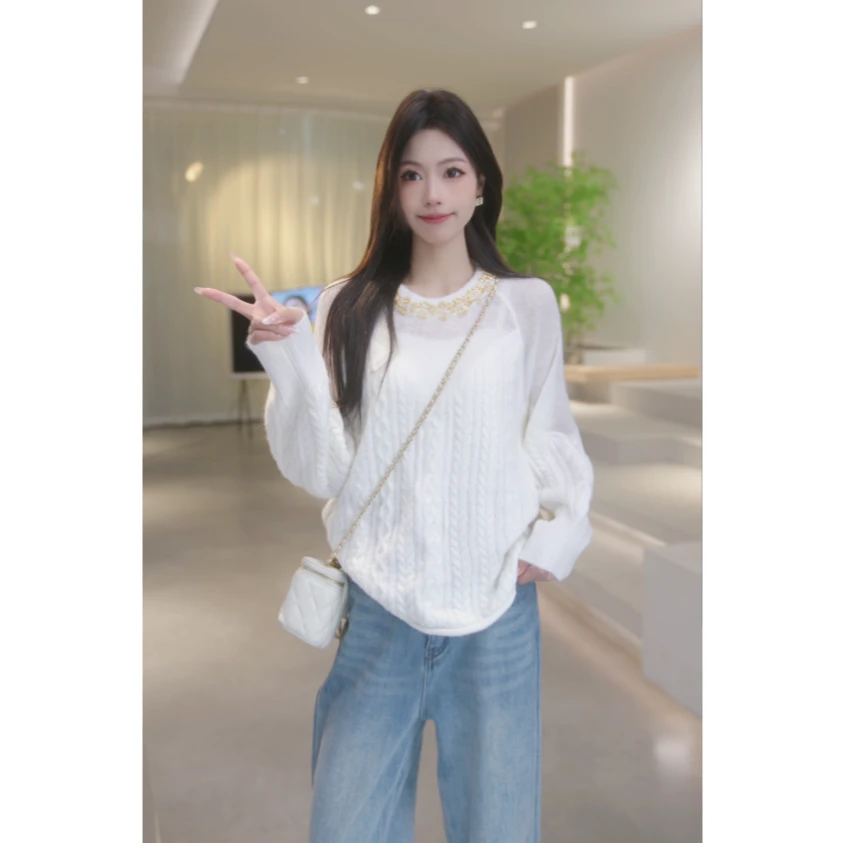Basic House/百家好早春新款韩版时尚针织毛衣 B0825B50062