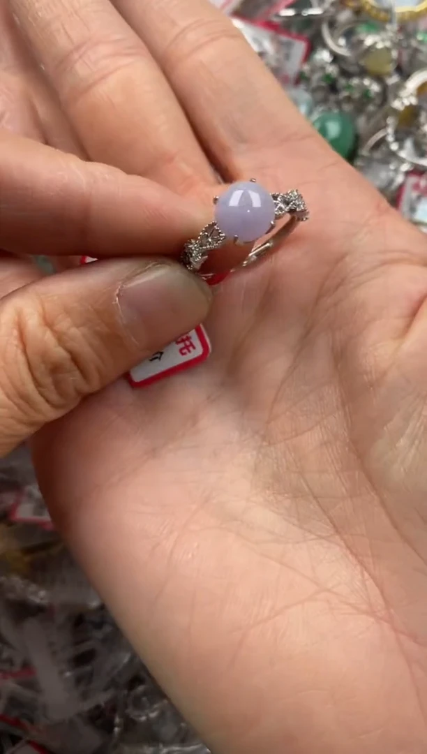 银S925镶嵌戒指翡翠888   7