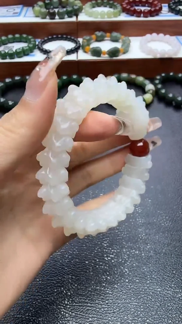 未镶嵌手串和田玉野牛沟龙骨精品手串