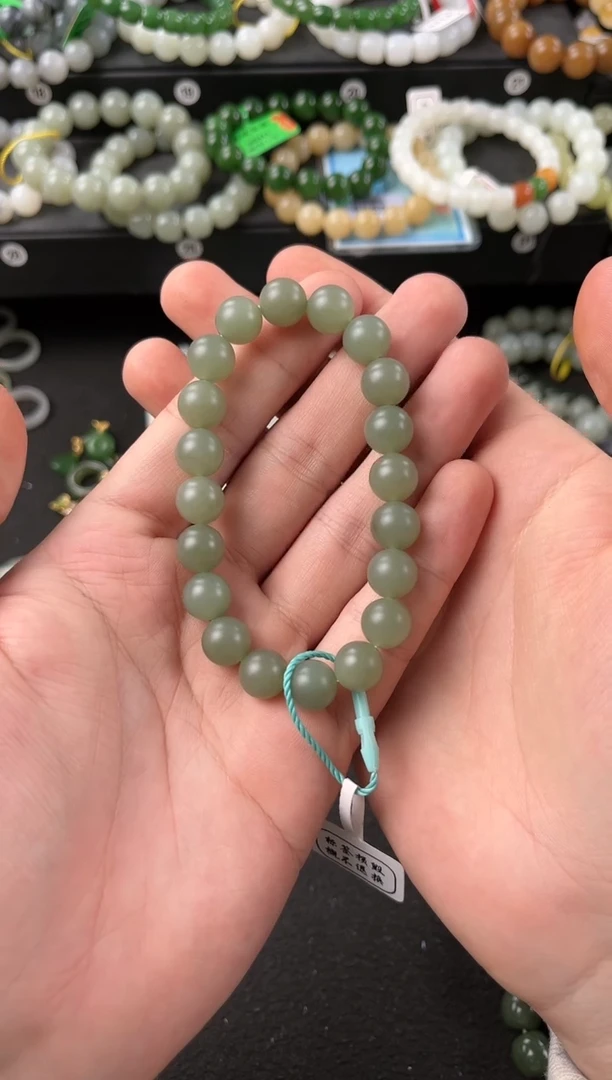【闪购商品】和田玉手串未镶嵌且末蓝卡10微色差