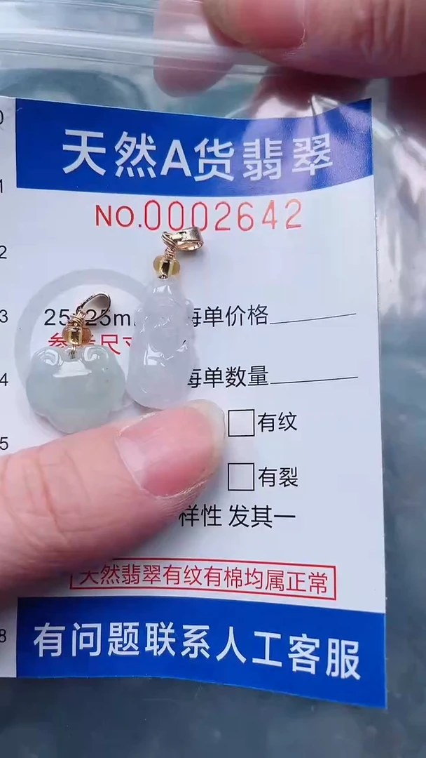 翡翠未镶嵌吊坠(赠链)1