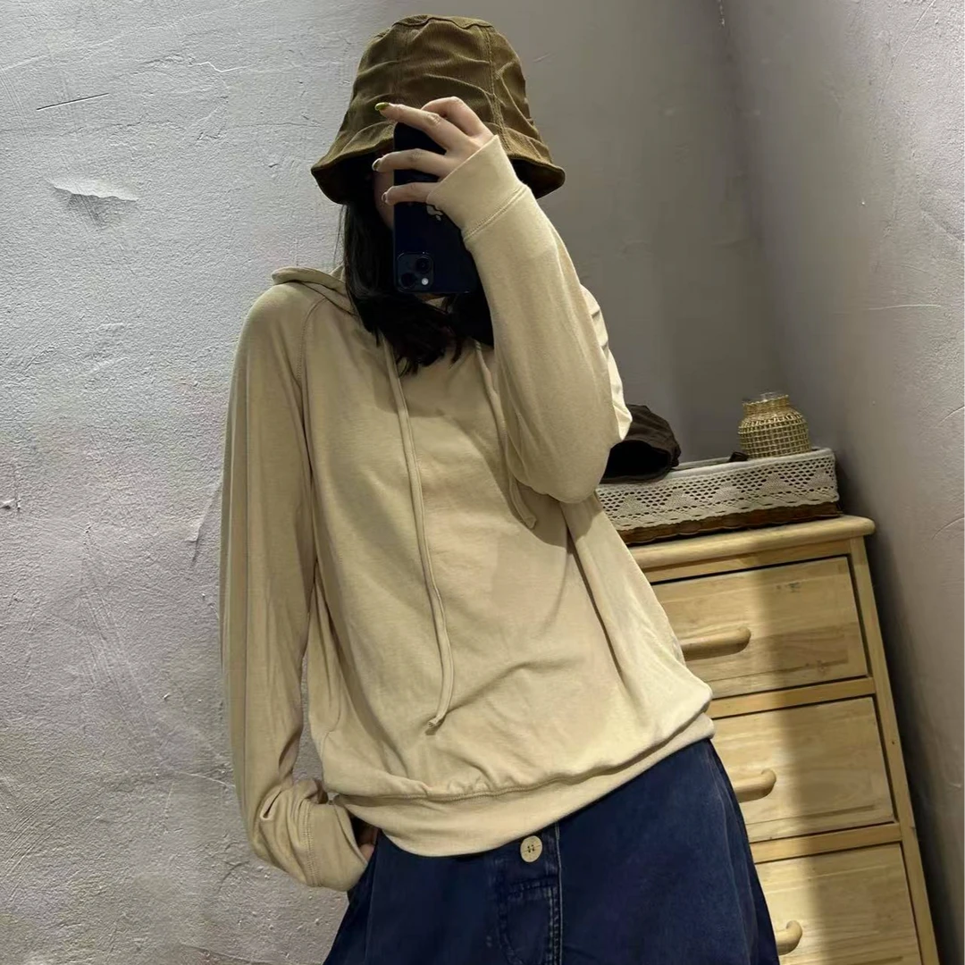 【半奏】秋季新款森系纯棉连帽软糯打底卫衣女