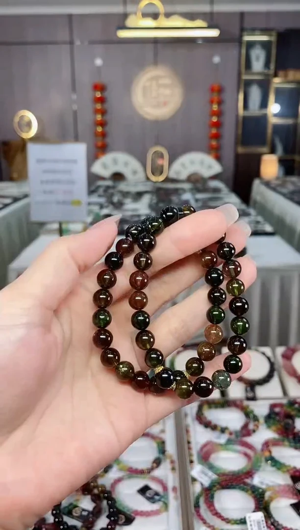老矿碧玺单圈手串8mm+未镶嵌碧玺hon多样性发货一条