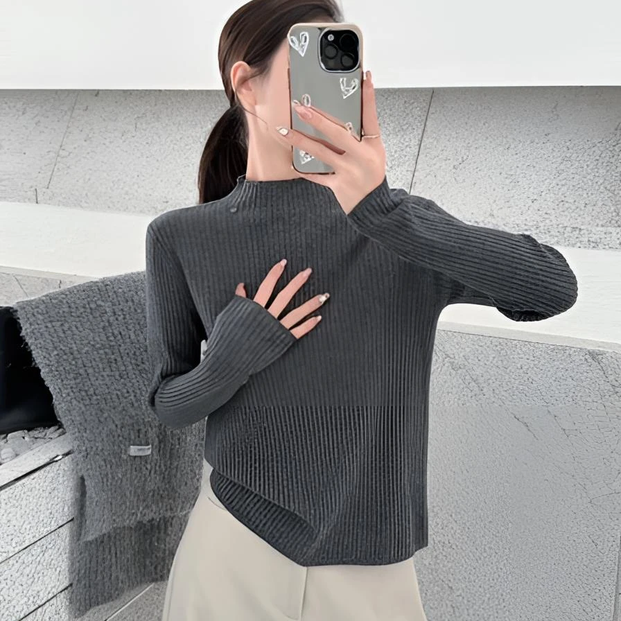 常规款冬季短袖纯色针织毛针织衫修身韩版时尚秋冬