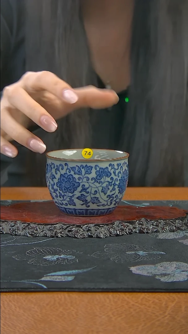 景德镇陶瓷青花缠枝莲大缸杯