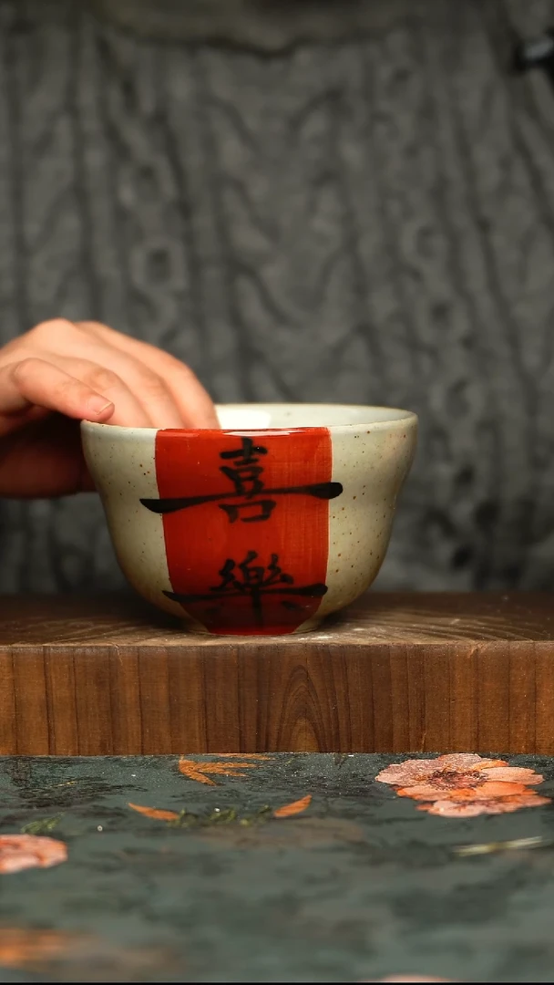 杯釉下彩手工手绘同款陶器