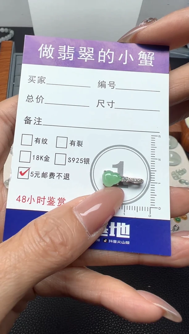 颈饰银S925镶嵌翡翠（3号链接）纯天然A货缅甸翡翠小葫芦滴溜