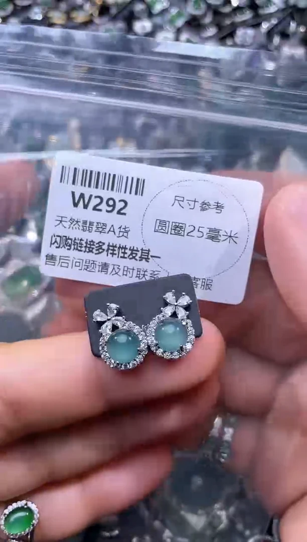 【闪购商品】翡翠颈饰未镶嵌W292耳钉