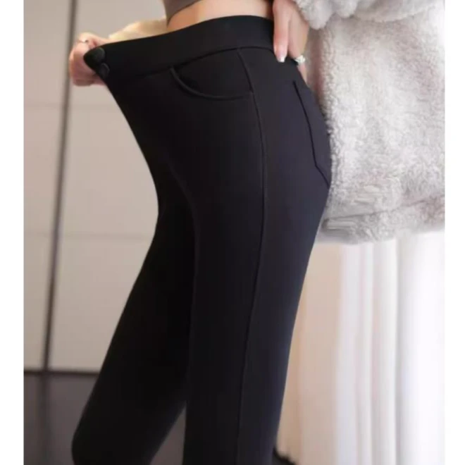 LUCK-加绒牛油果裤-2025冬新款高腰加厚小脚裤显瘦百搭修身休闲