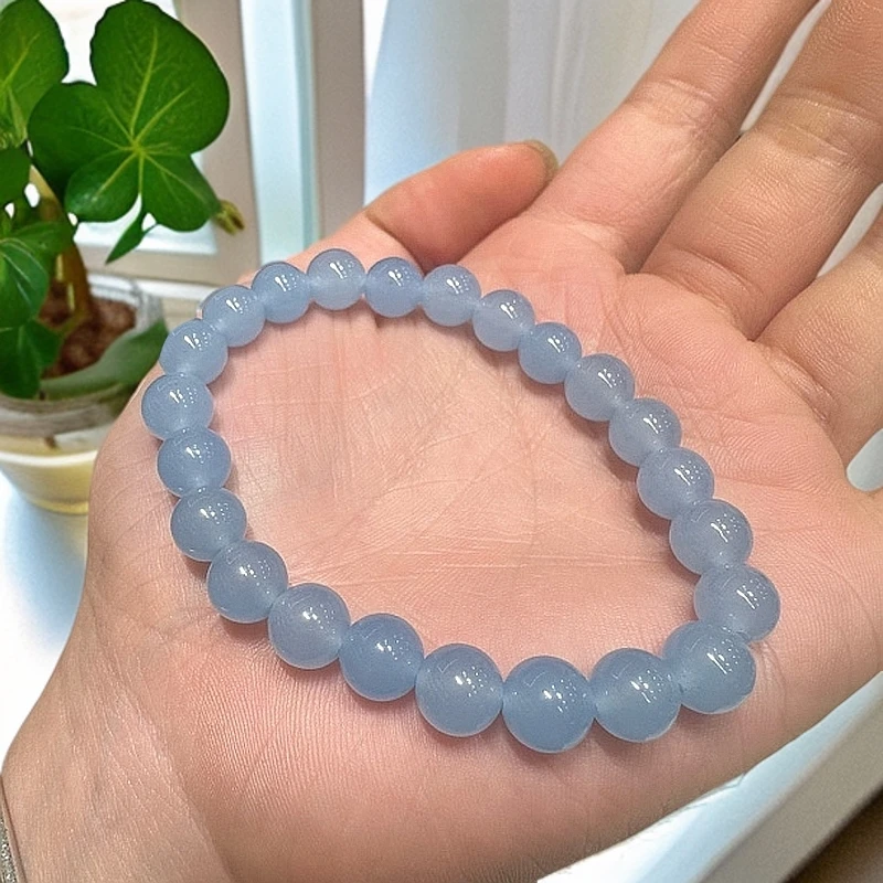 精品海蓝宝卡8毫米单圈手串