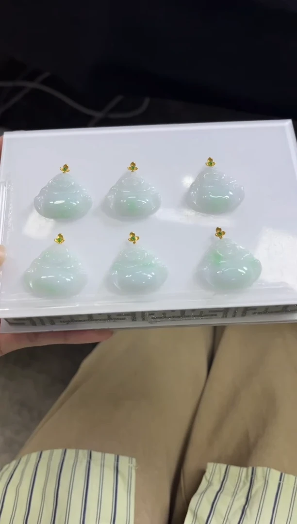 颈饰18K金镶嵌翡翠V288/多样性发一件/配绳子