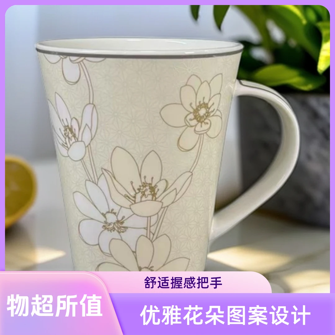 欧式风格优雅,田园风设计加厚茶水杯简约奶茶马克杯大容量咖啡杯