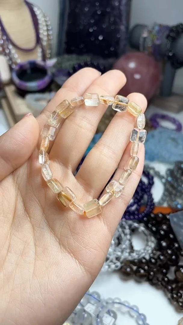 【闪购商品】发晶手链未镶嵌发晶方糖手链单圈