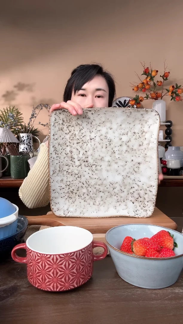 【闪购商品】瓷片11异形窑变麻点大盘微瑕