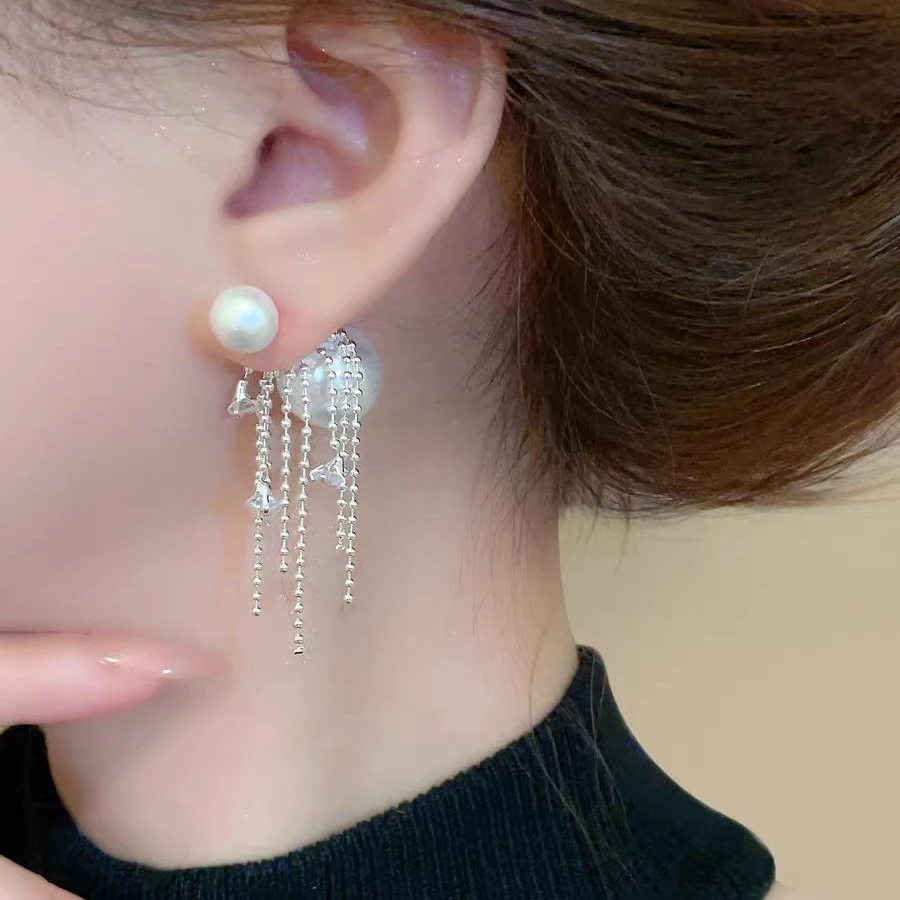 铜合金耳饰 耳环适合小脸小个子耳饰素款设计感长款简约N3565