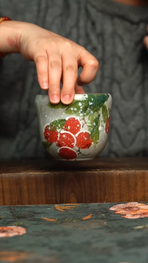 杯釉下彩手工手绘同款陶器