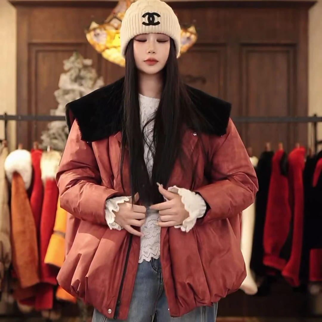 【DCP•Flagship store】83663-E 2024新款时尚鹅绒皮毛一体外套