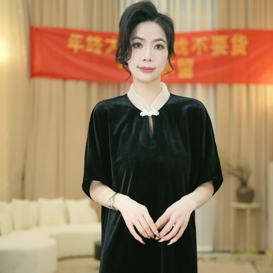 宝儿姐LEMONDISIN2025年法式高端秋冬优雅长款高档连衣裙时尚气质