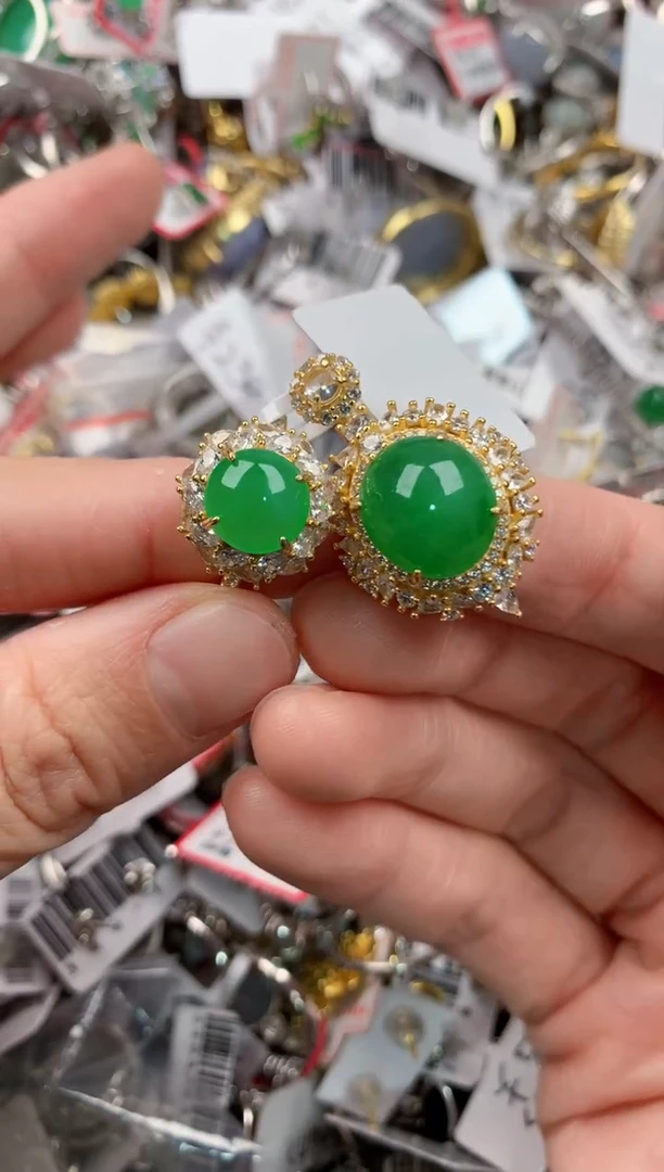 银S925镶嵌戒指翡翠清***a111    3