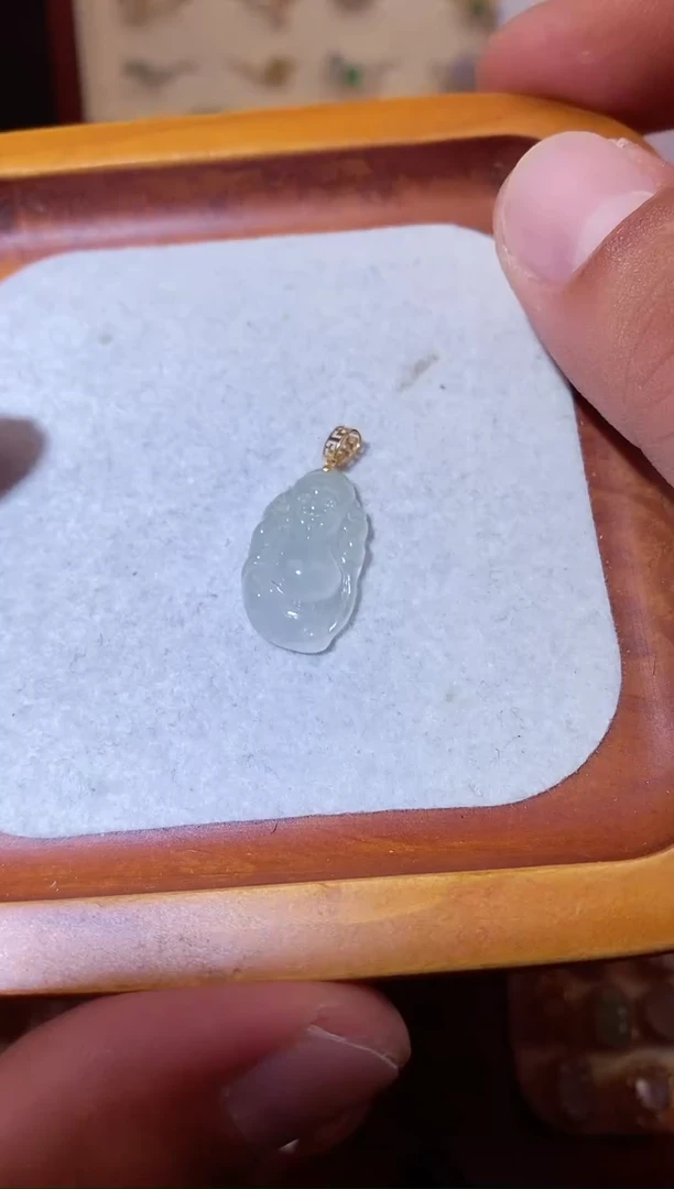 翡翠18K金镶嵌吊坠(不含链)111111